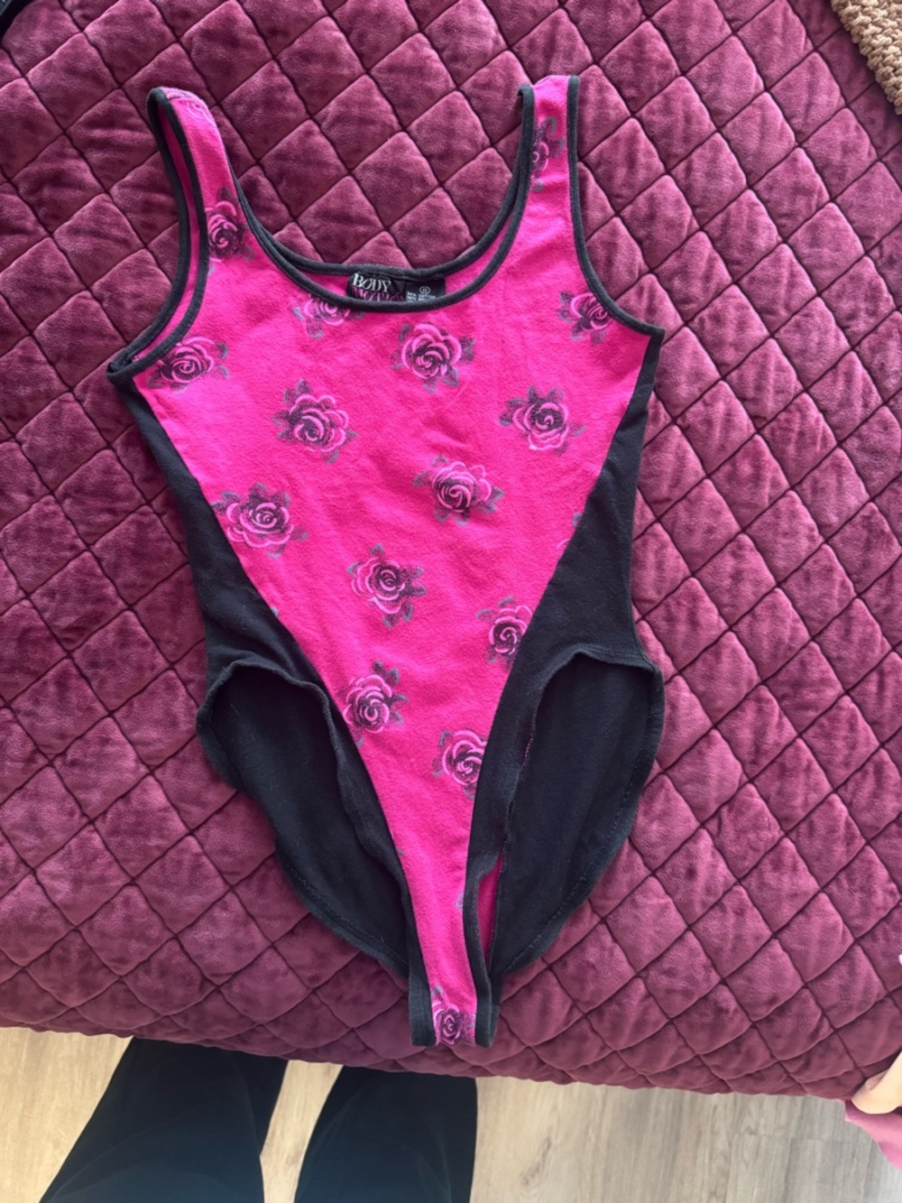 Vintage High Leg 80’s Floral Bodysuit